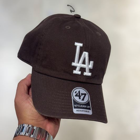 47 BRAND CLEAN UP LA DODGERS BROWN WHITE LOGO