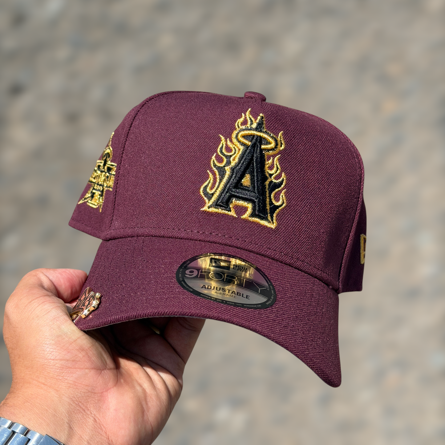 9FORTY ANGELS FLAMES BURGUNDY