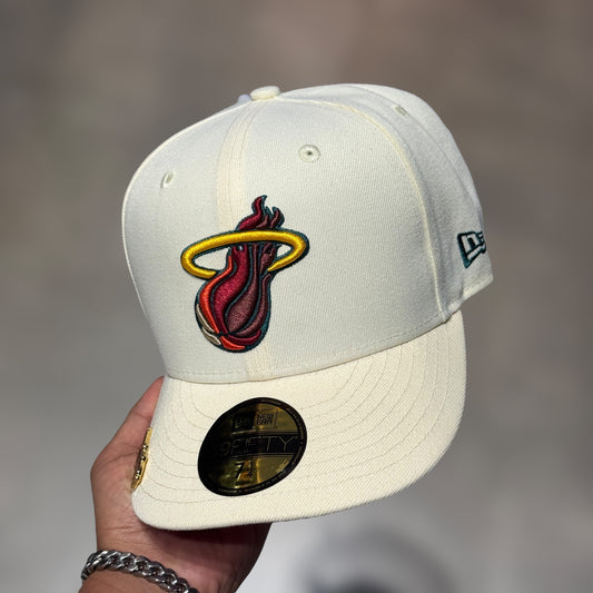 59FIFTY MIAMI HEAT BEIGE UNDERVISOR NEON