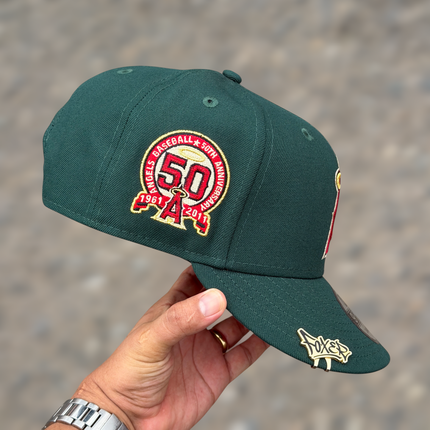 9FIFTY ANGELS DARK GREEN RED LOGO
