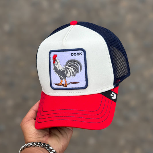 GOORIN BROS COCK BEIGE RED VISOR