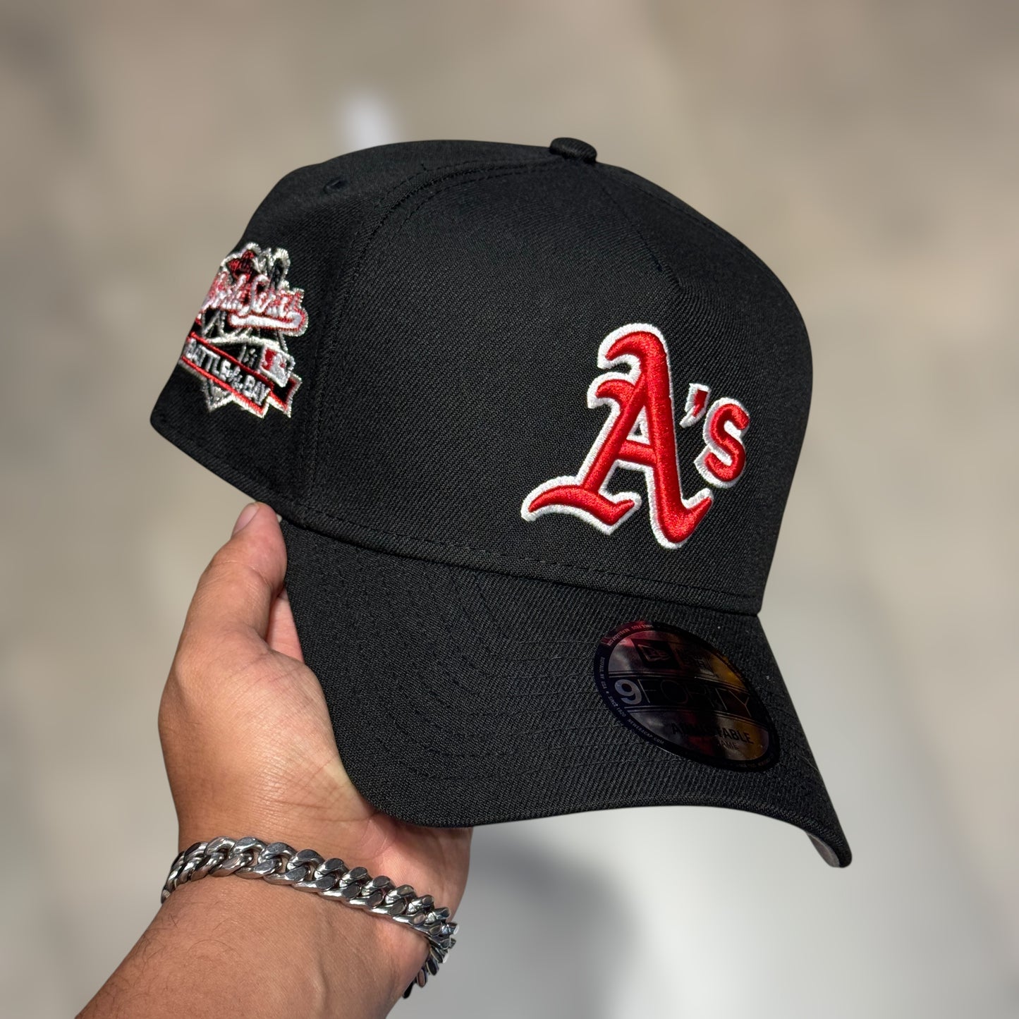 9FORTY A FRAME OAKLAND ATHLETICS BLACK RED LOGO WS 1989