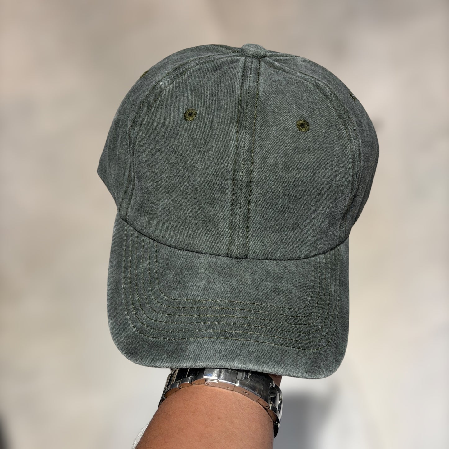 GORRA WASHED DARK GREEN para bordados