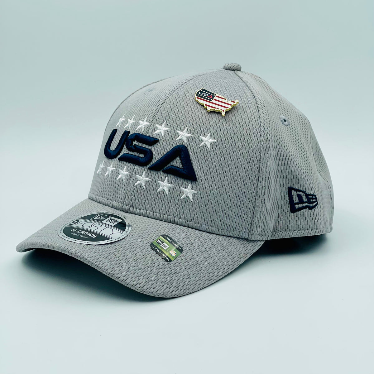 9FORTY CROWN USA GRAY + PIN METÁLICO GRATIS
