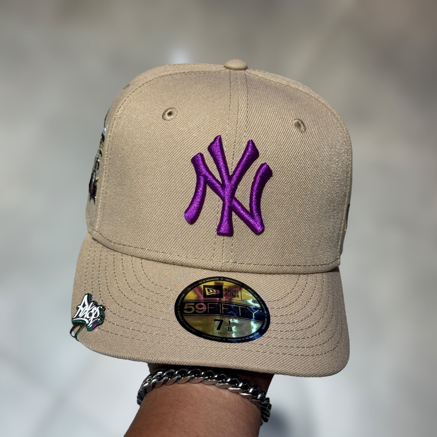 59FIFTY NY YANKEES CAQUI PURPLE LOGO 75TH