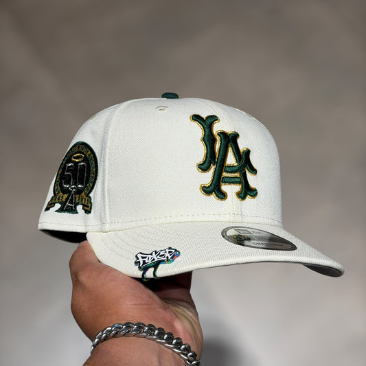 9FIFTY LA DODGERS BEIGE GREEN LOGO 50TH