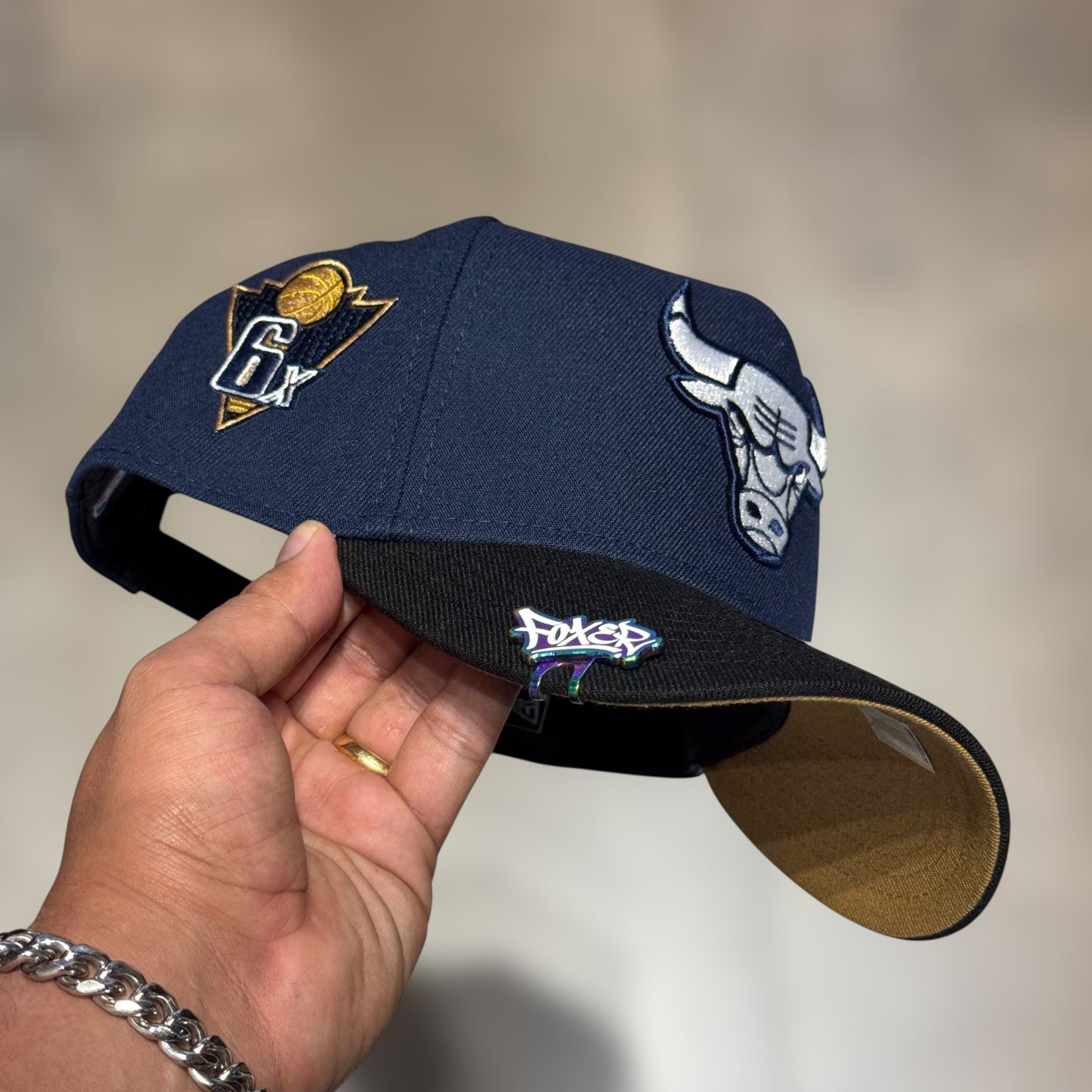 9FIFTY CHICAGO BULLS NAVY BLACK VISOR 6X