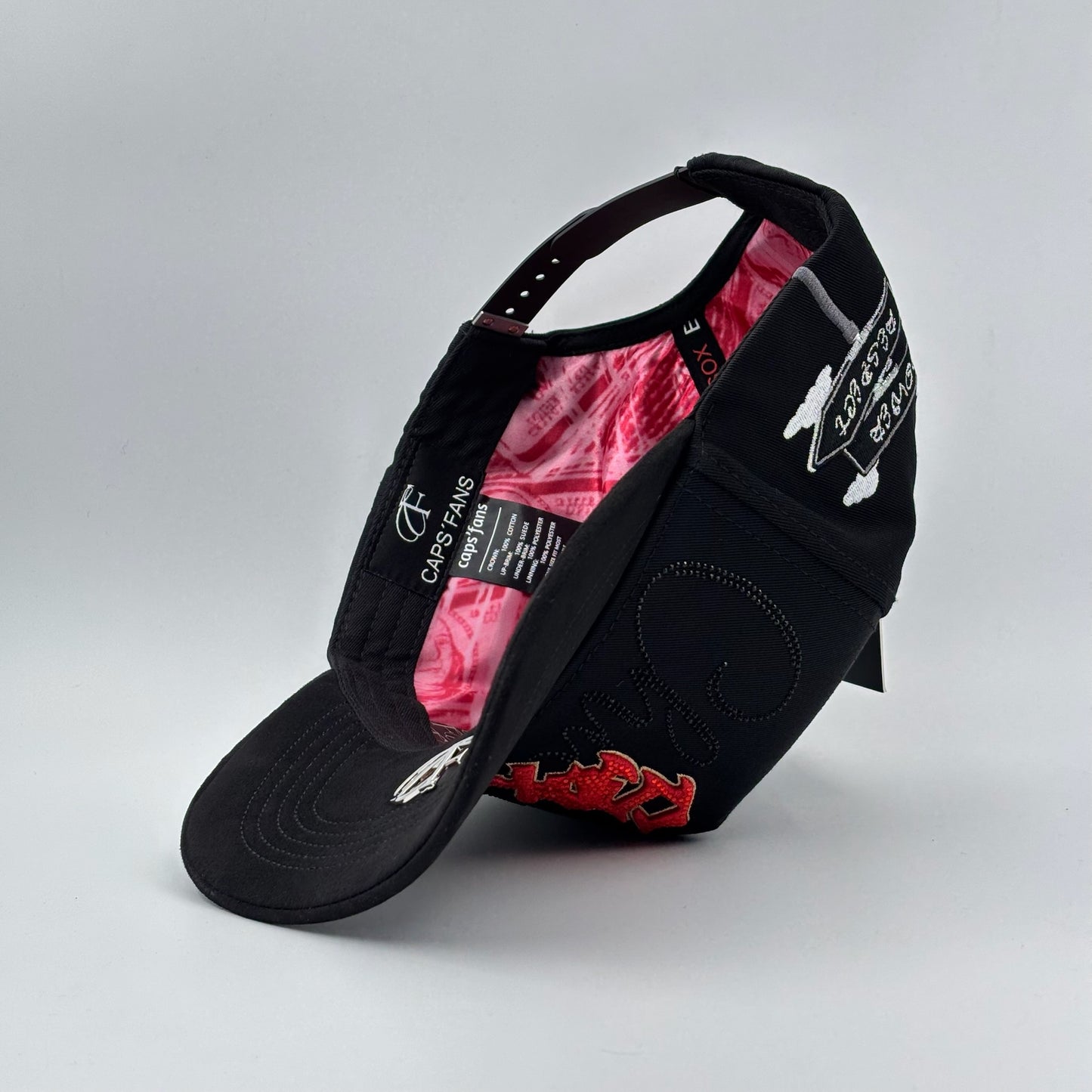 BELICA CAP FANS WHITE SOX BLACK RED LOGO
