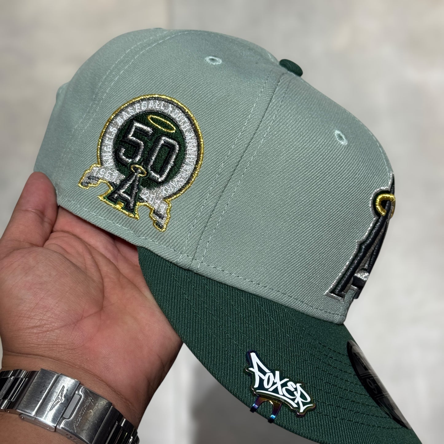 9FIFTY LOS ANGELES ANGELS GREEN VISERA DARK GREEN 50TH