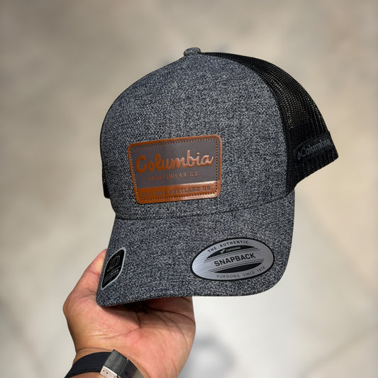 Columbia trucker grey Leather logo