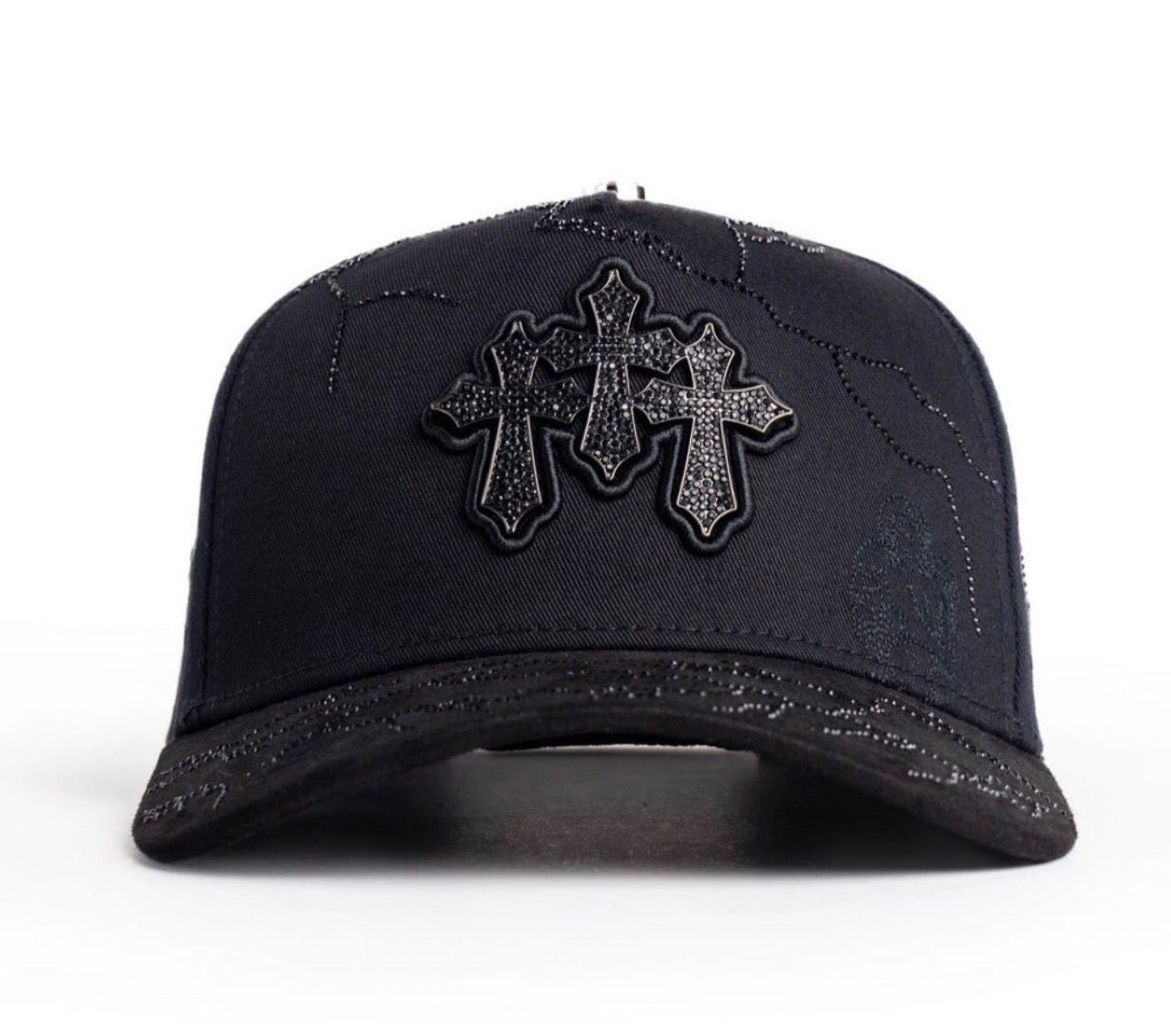 BELICA KEVIN HATS TRES CRUCES BLACK ON BLACK