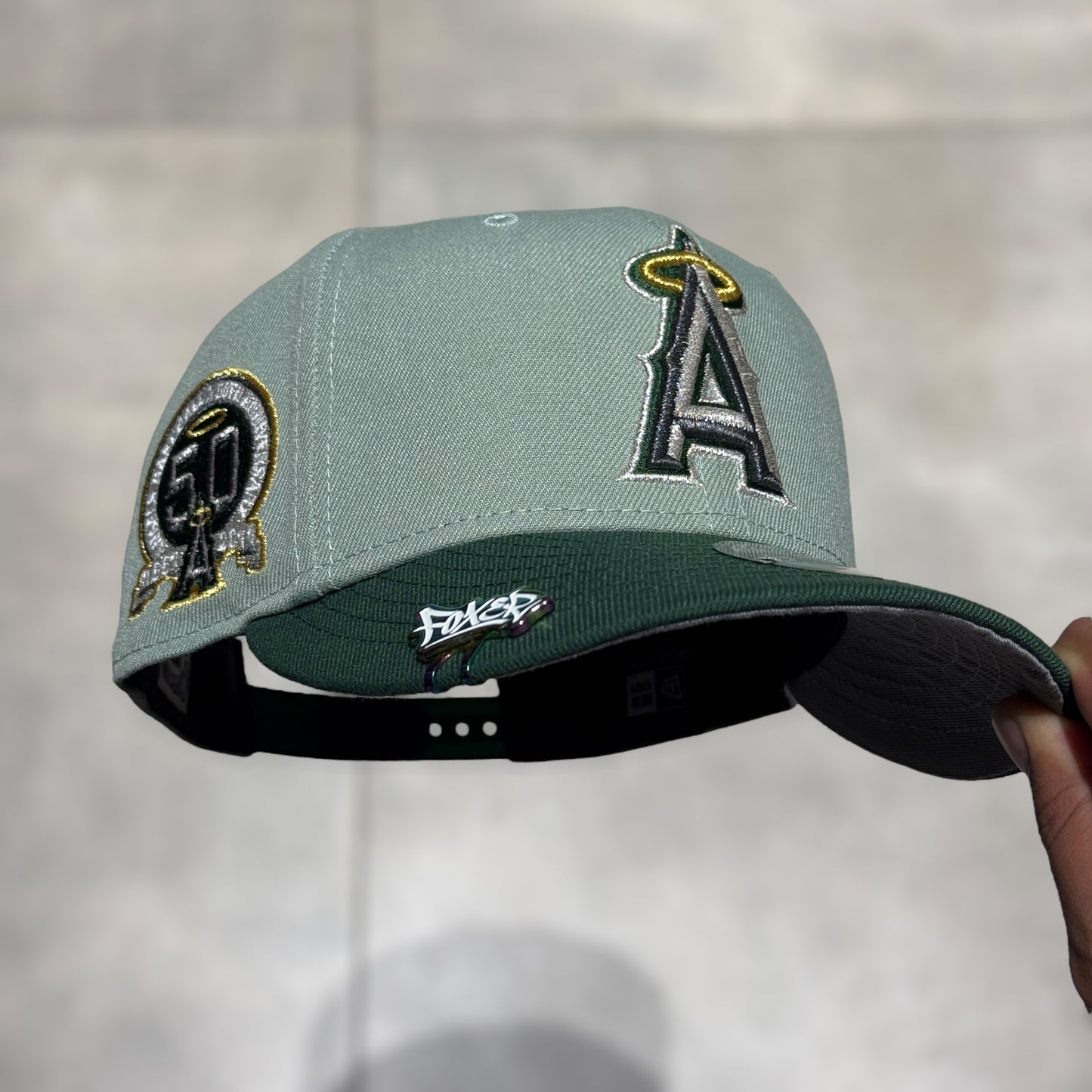 9FIFTY LOS ANGELES ANGELS GREEN VISERA DARK GREEN 50TH