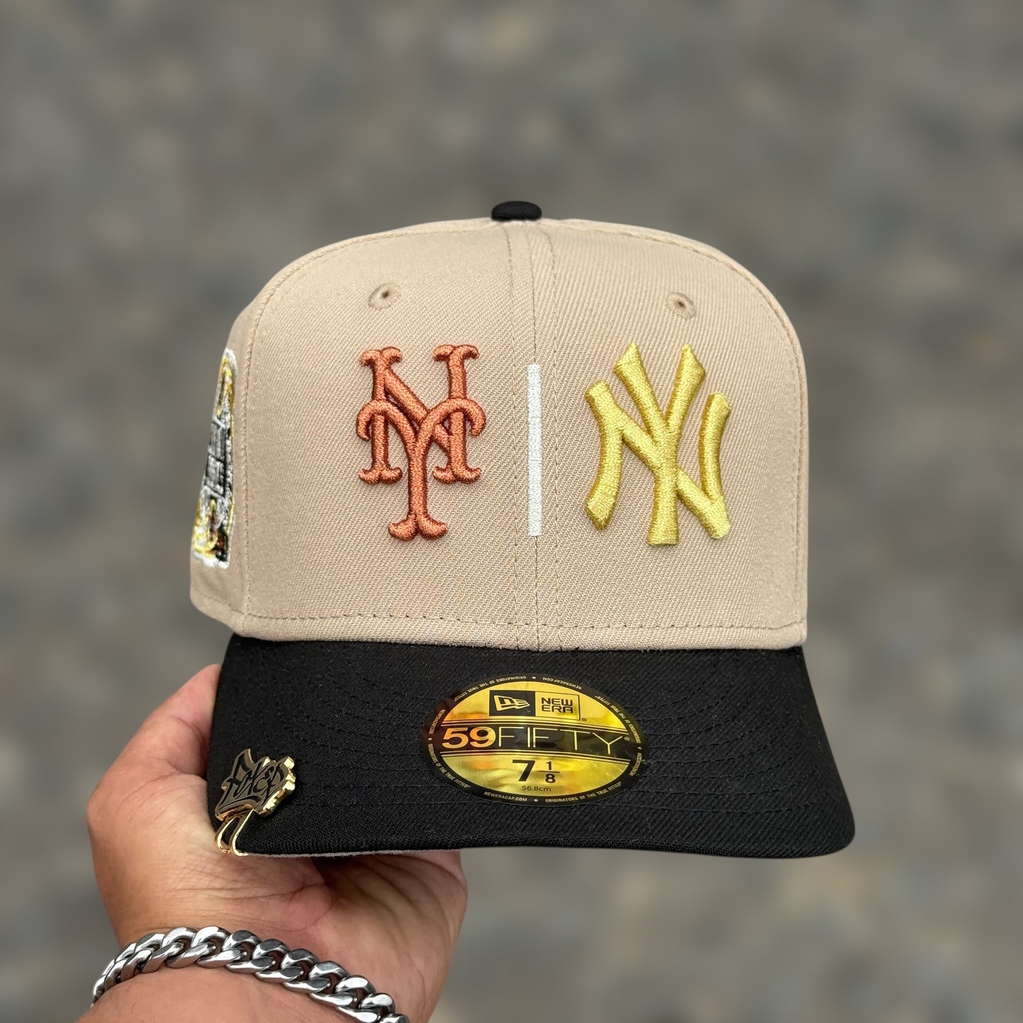 59FIFTY NY METS&YANKEES KHAKY BLACK VISER SUBWAY 2000