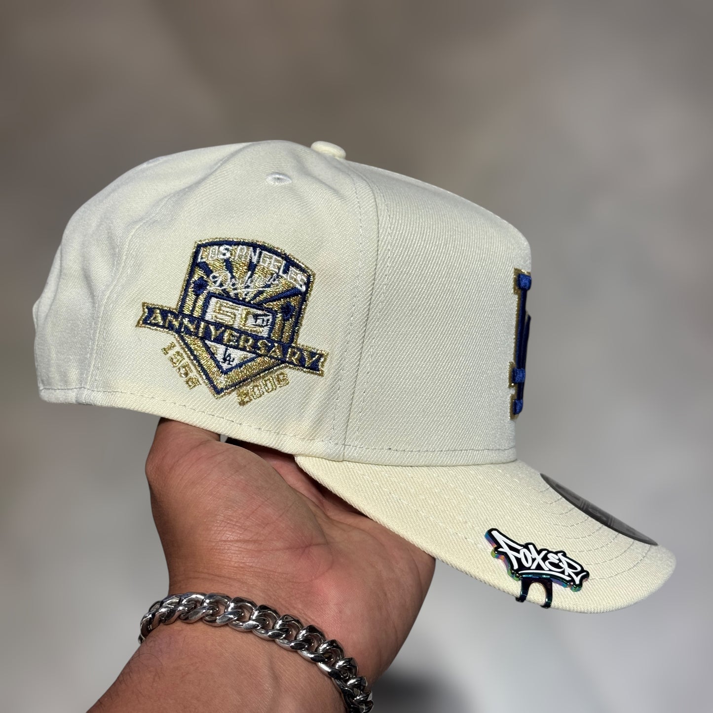 9FIFTY LA DODGERS CREAM NAVY LOGO 50TH
