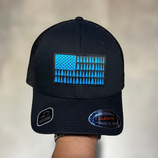 GORRA COLUMBIA BLACK BUE LOGO FLAG PINOS