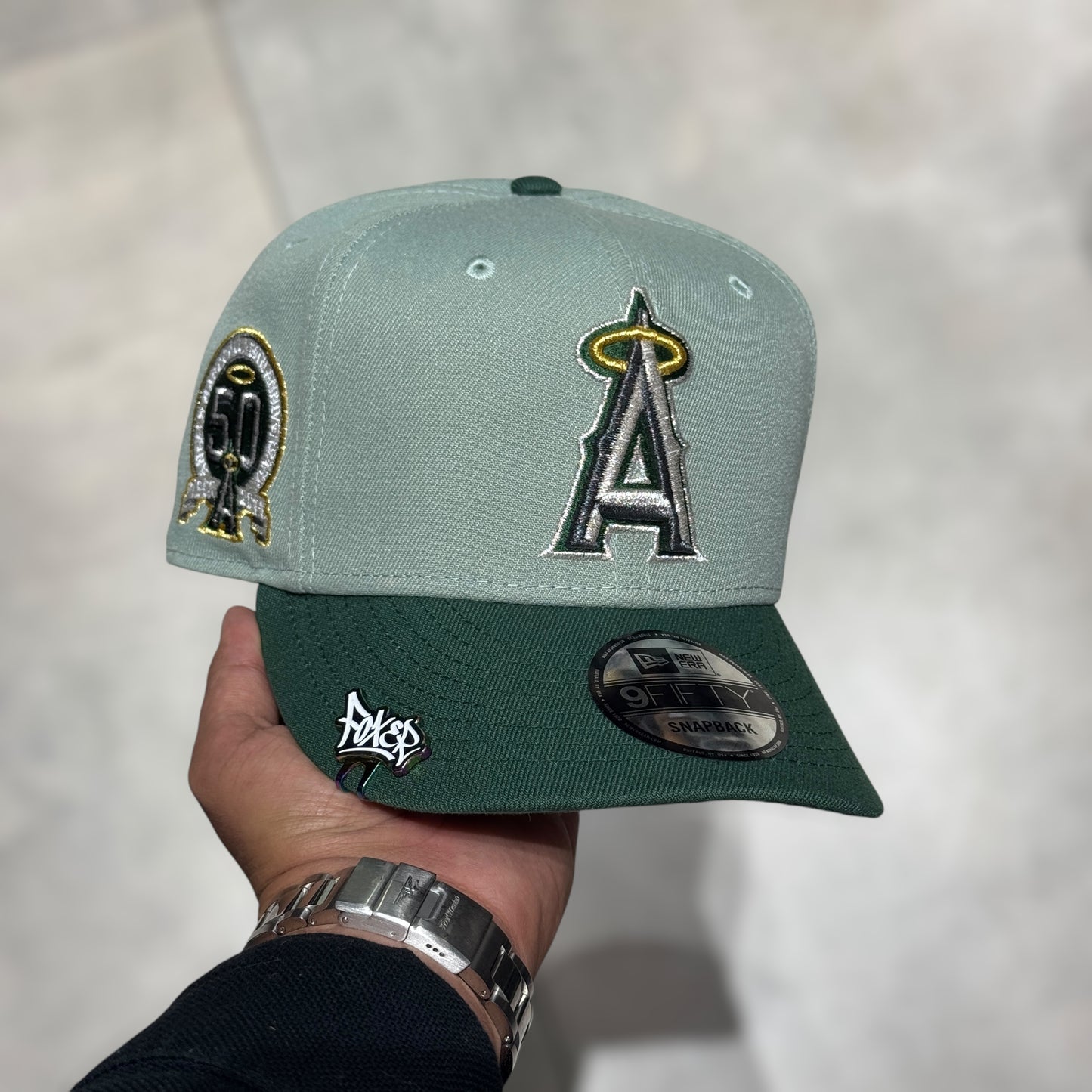 9FIFTY LOS ANGELES ANGELS GREEN VISERA DARK GREEN 50TH