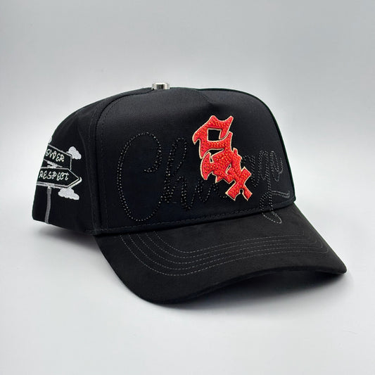 BELICA CAP FANS WHITE SOX BLACK RED LOGO