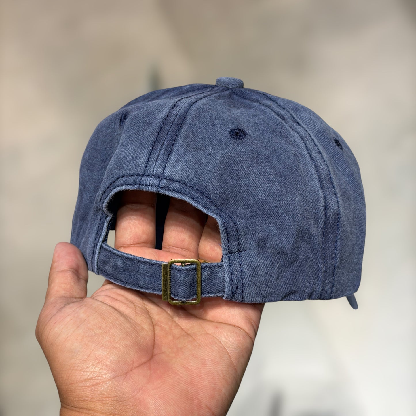 GORRA WASHED azul llana para bordados