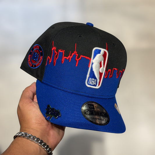 9FIFTY NBA BLUE BLACK LOGOS PARCHE LATERAL