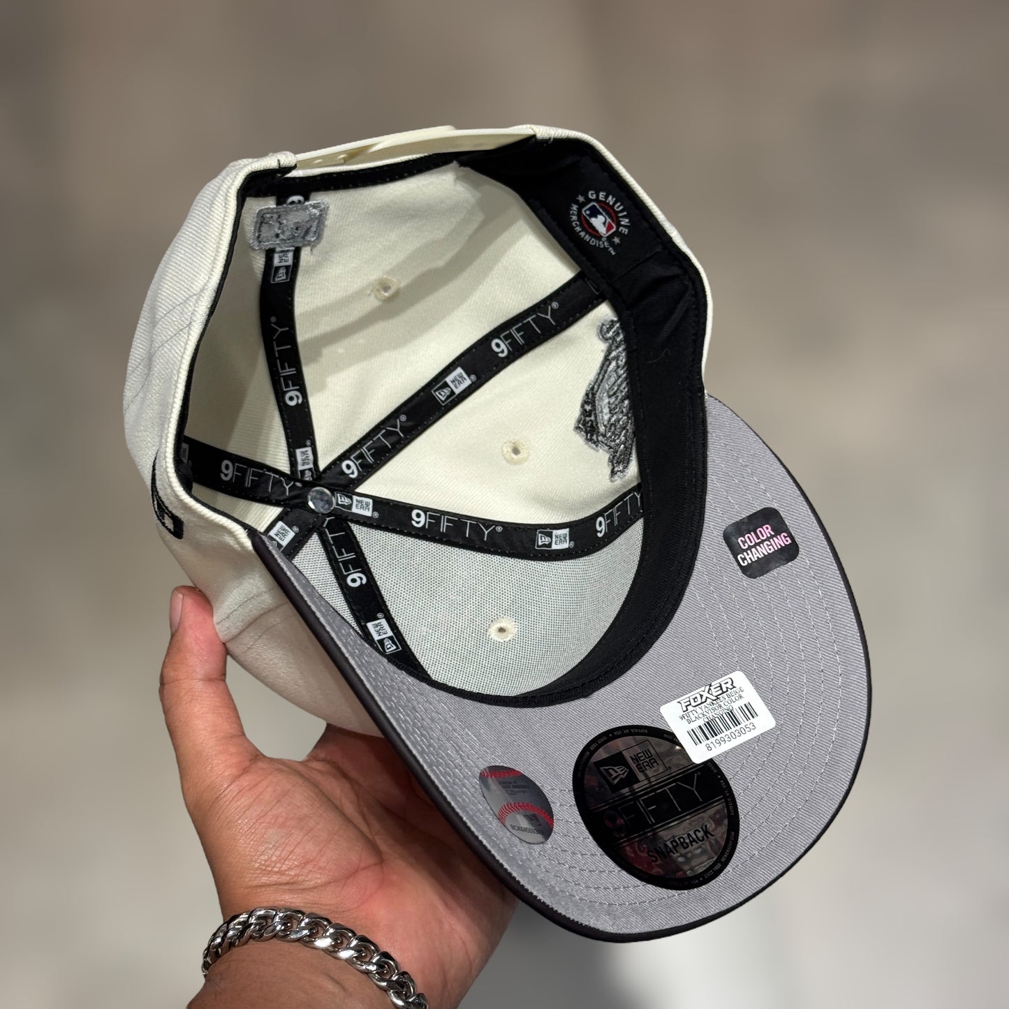 9FIFTY COLOR CHANGING NY YANKEES WHITE BLACK VISOR WS 1996