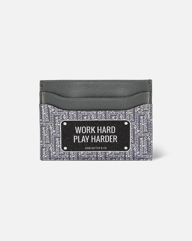 TARJETERO JOHN HATTER WORK HARD PLAY HARDER