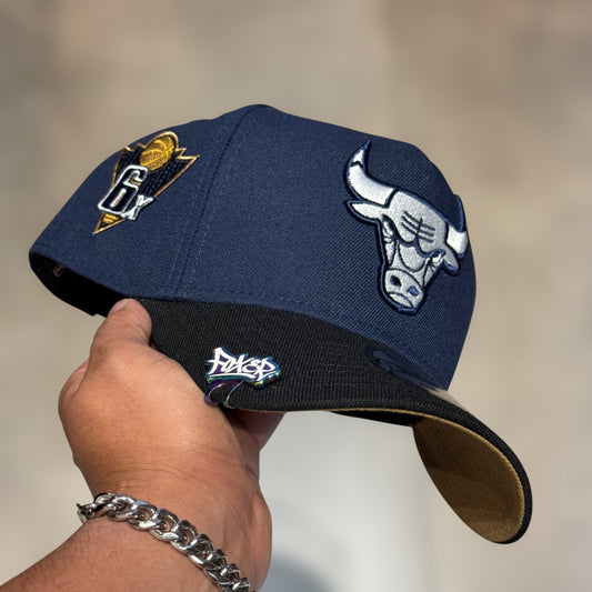 9FIFTY CHICAGO BULLS NAVY BLACK VISOR 6X