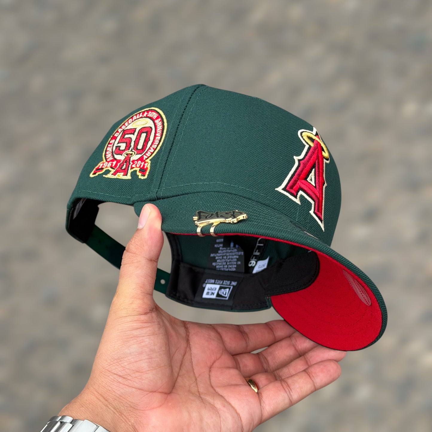 9FIFTY ANGELS DARK GREEN RED LOGO