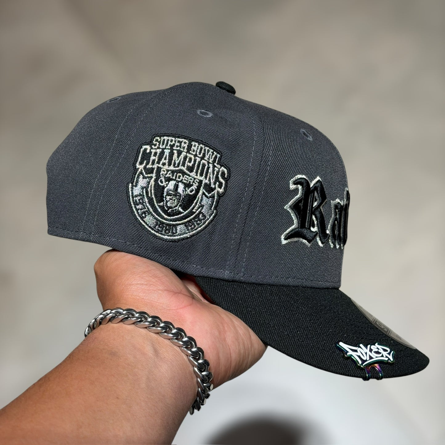 9FIFTY LOS RAIDERS GREY BLACK PATCH