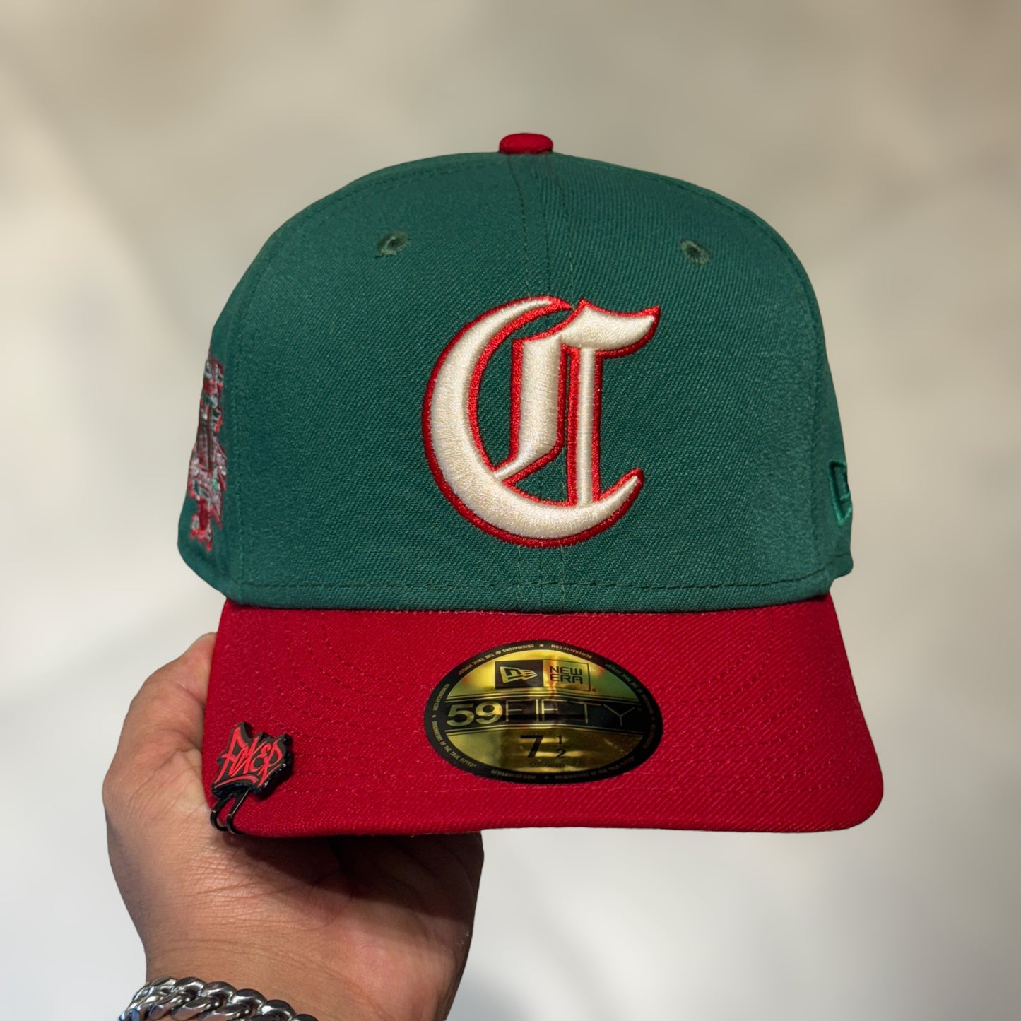 59FIFTY CINCINNATI REDS GREEN RED 150TH ANNIVERSARY OLD LOGO