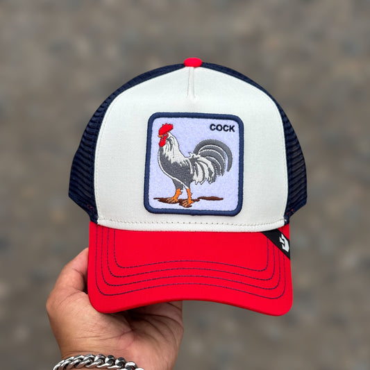 GOORIN BROS COCK BEIGE RED VISOR