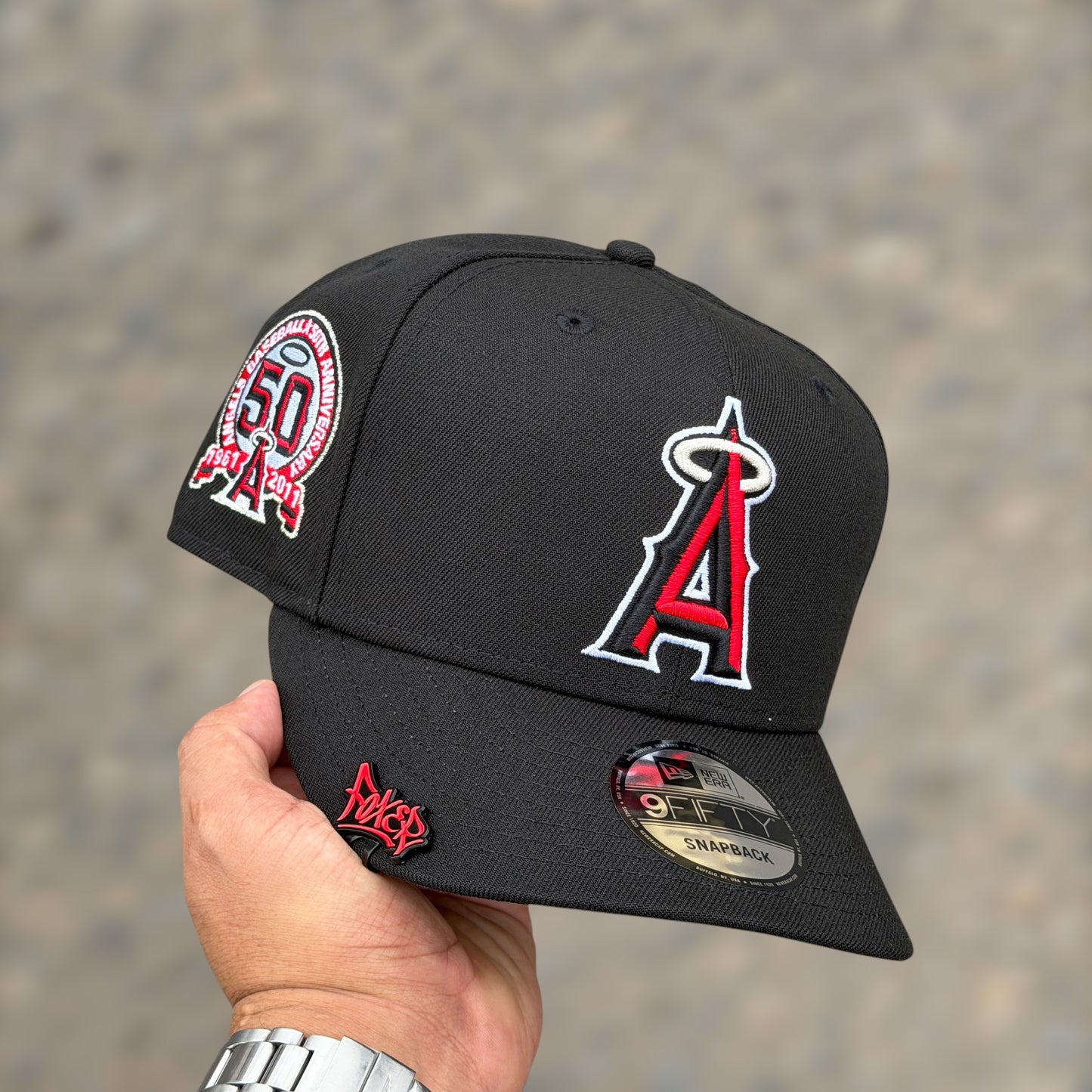9FIFTY ANGELS BLACK RED LOGO