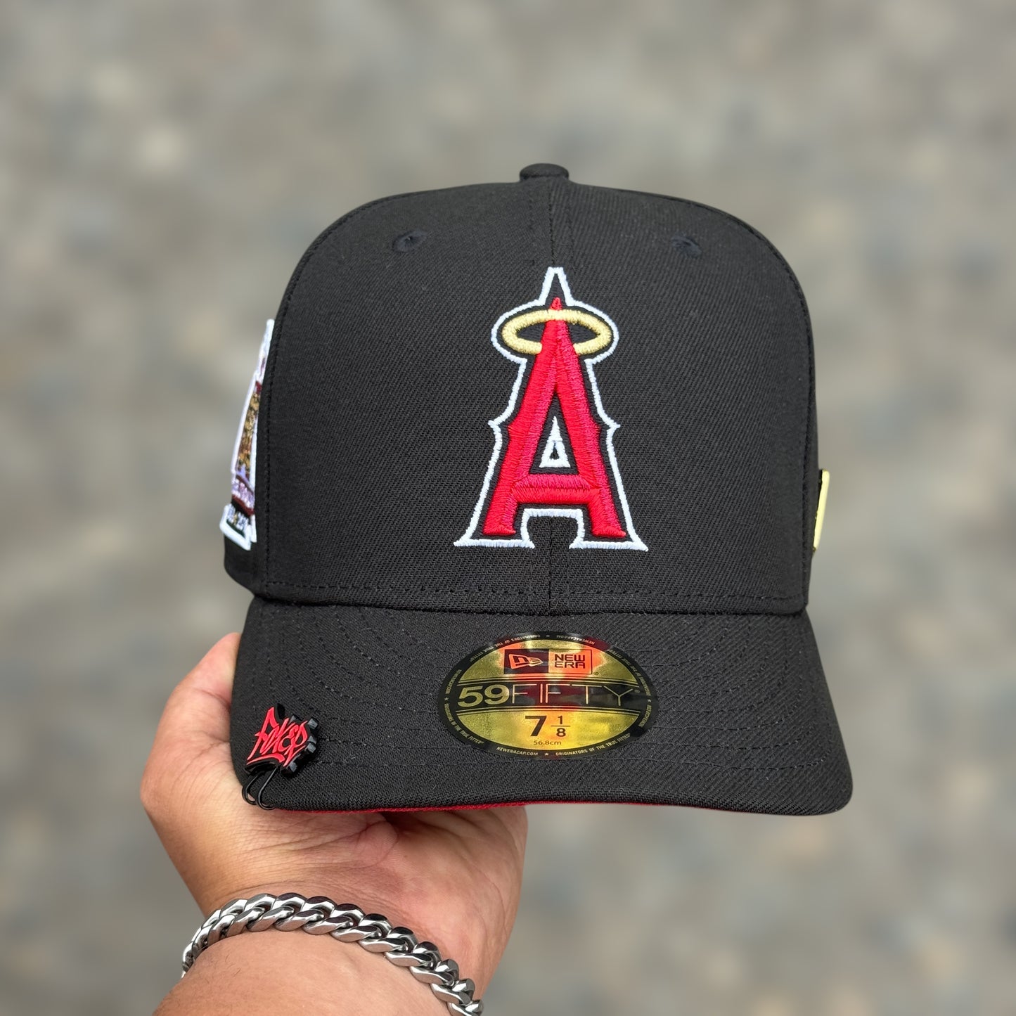 59FIFTY ANGEL BLACK UNDERVISOR RED 50TH STADIUM 1996 -2016