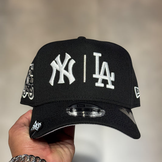 9FIFTY DUAL LOGO YANKEES& DODGERS BLACK WHITE