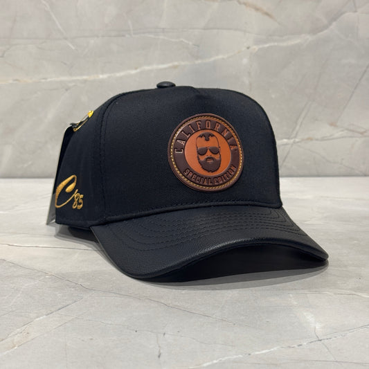 CALIFORNIA BLACK LEATHER VISOR