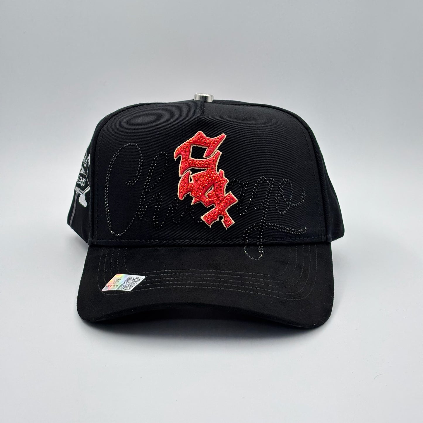 BELICA CAP FANS WHITE SOX BLACK RED LOGO