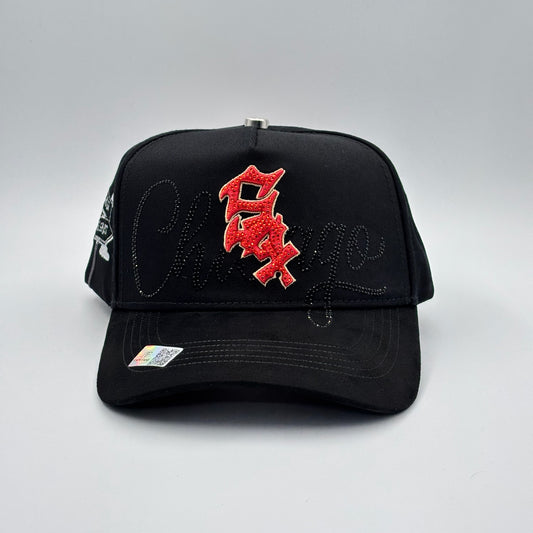 BELICA CAP FANS WHITE SOX BLACK RED LOGO