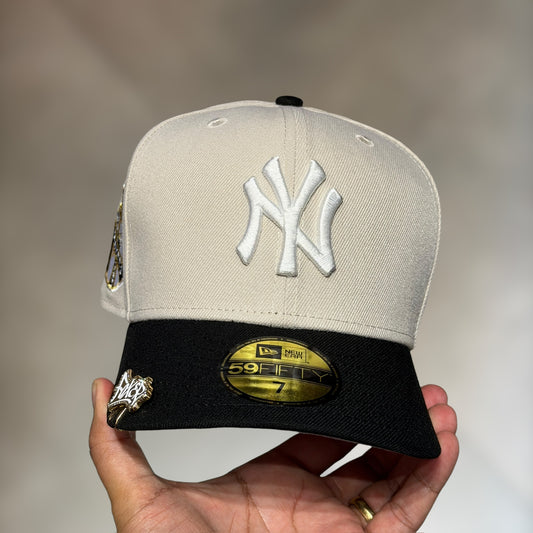 59FIFTY NY YANKEES BEIGE BLACK VISOR