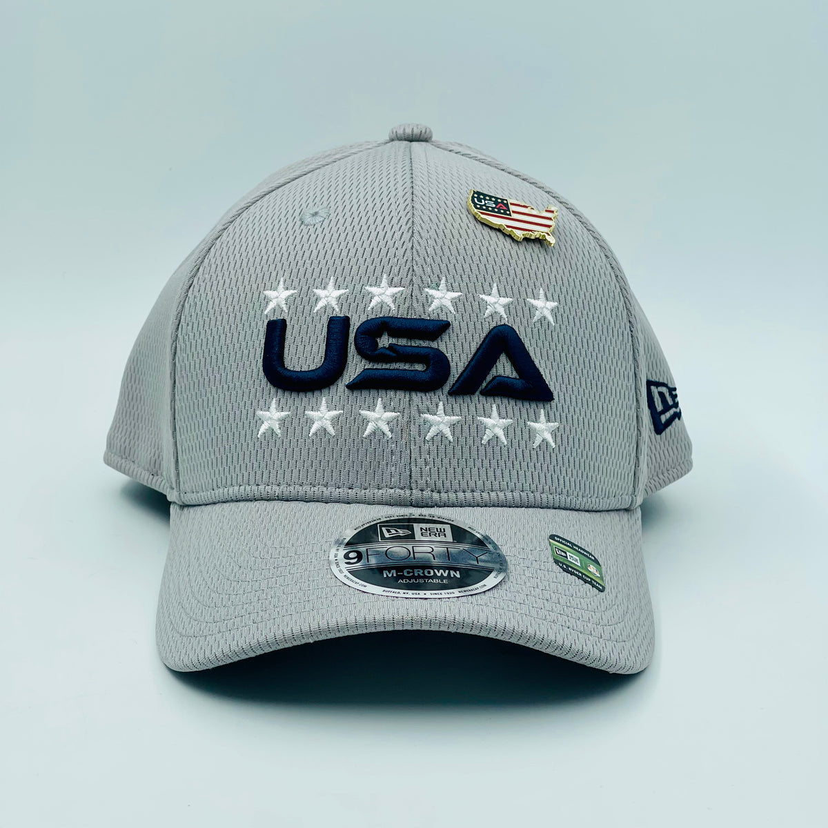 9FORTY CROWN USA GRAY + PIN METÁLICO GRATIS