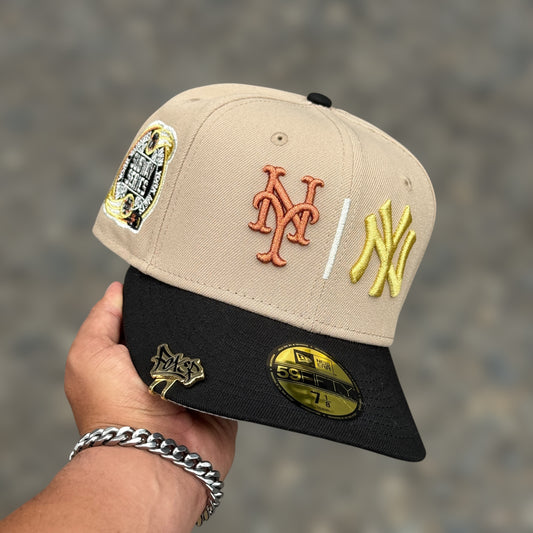 59FIFTY NY METS&YANKEES KHAKY BLACK VISER SUBWAY 2000