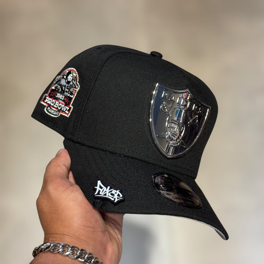 9FIFTY METALLIC RAIDERS BLACK SILVER LOGO