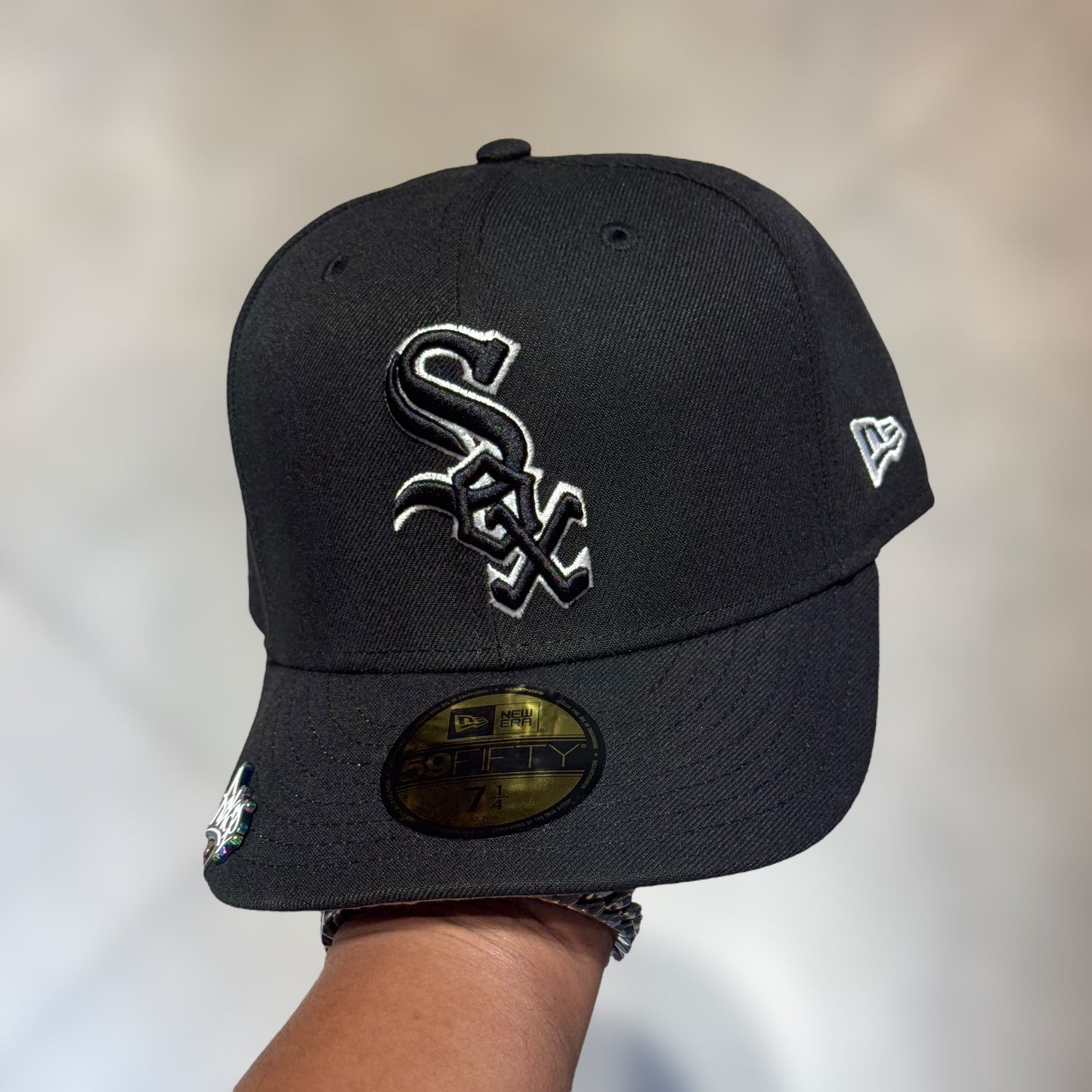 59FIFTY WHITE SOX BLACK OUTLINE BLACK