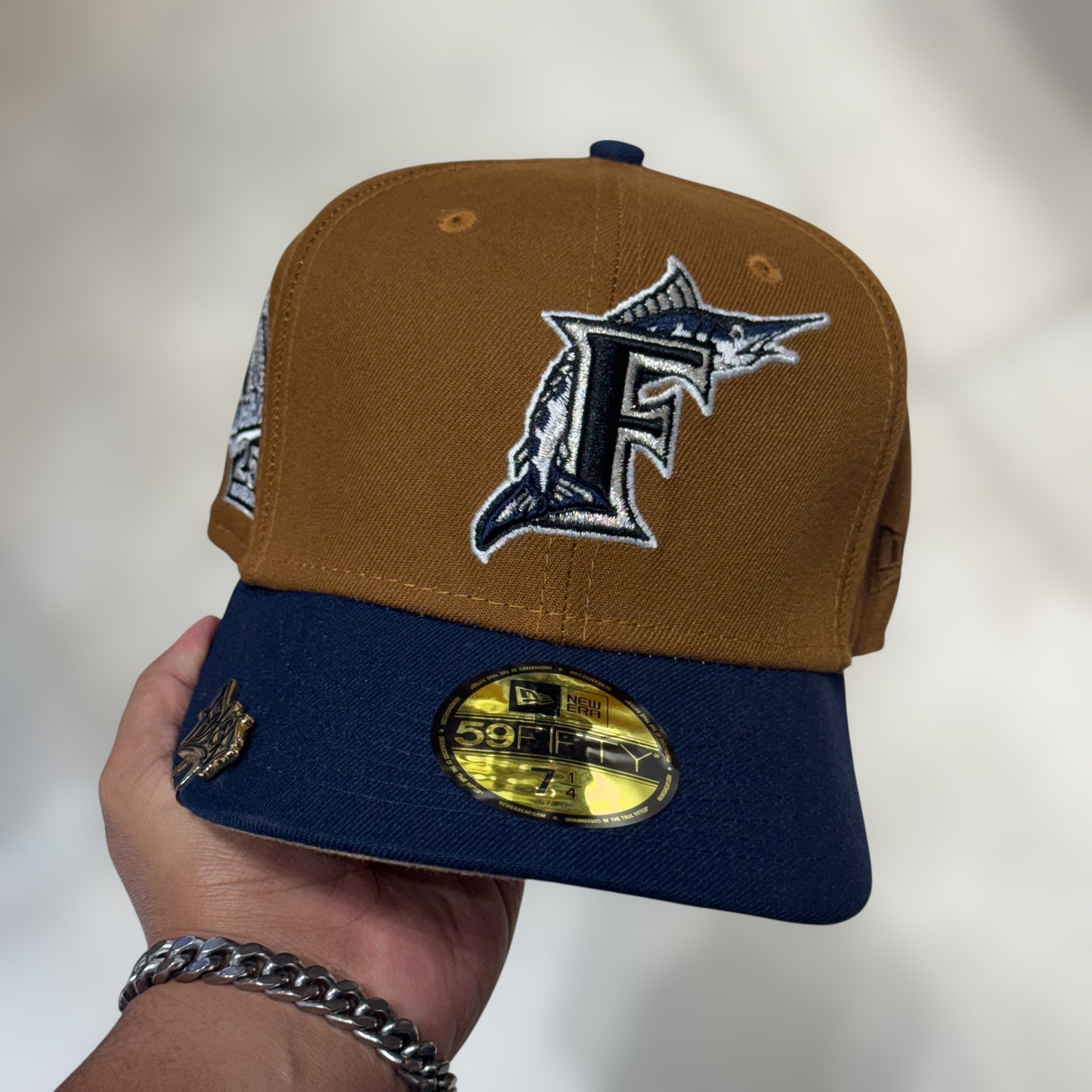 59FIFTY MARLINS BROWN BLUE VISOR 1997