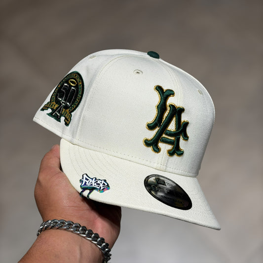 9FIFTY LA DODGERS BEIGE GREEN LOGO 50TH