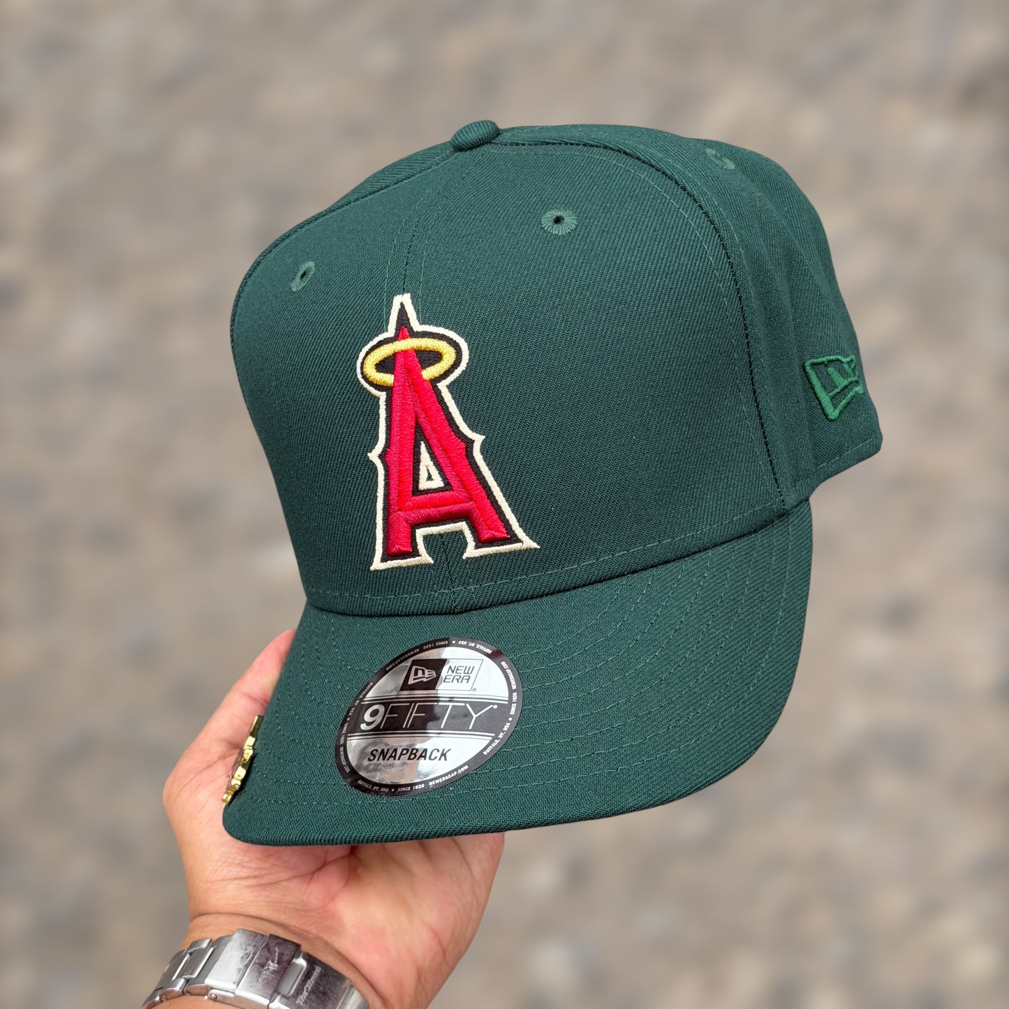 9FIFTY ANGELS DARK GREEN RED LOGO