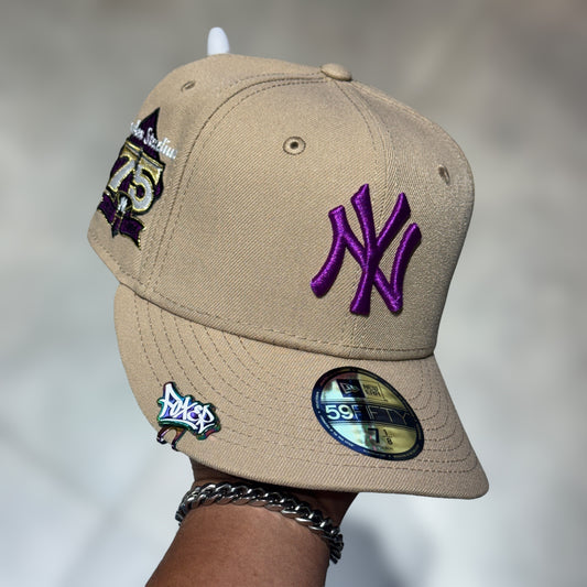 59FIFTY NY YANKEES CAQUI PURPLE LOGO 75TH