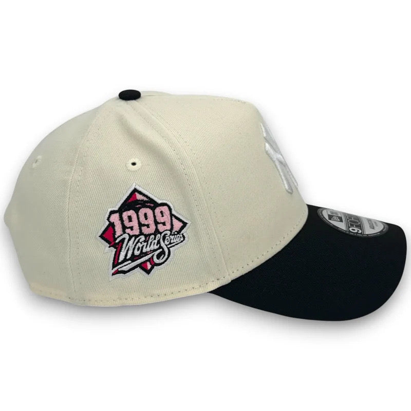 9FORTY A FRAME NY YANKEES BEIGE BLACK VISOR WS 1999 CORAZÓN ROSA