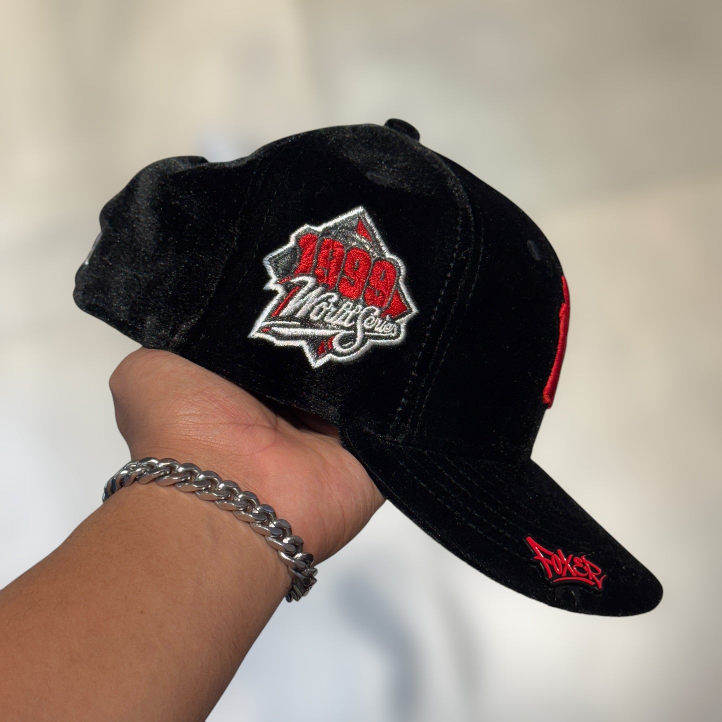 59FIFTY NY YANKEES BLACK TERCIOLELO RED LOGO WS 1999