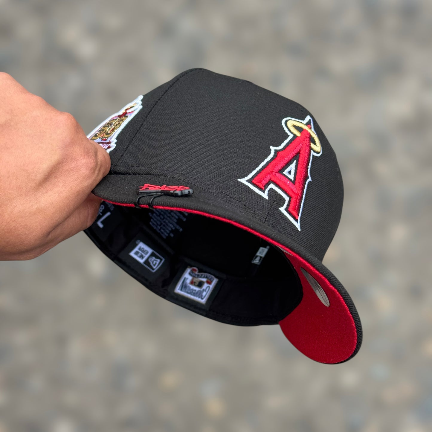 59FIFTY ANGEL BLACK UNDERVISOR RED 50TH STADIUM 1996 -2016