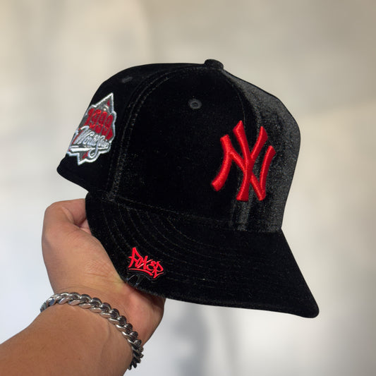 59FIFTY NY YANKEES BLACK TERCIOLELO RED LOGO WS 1999