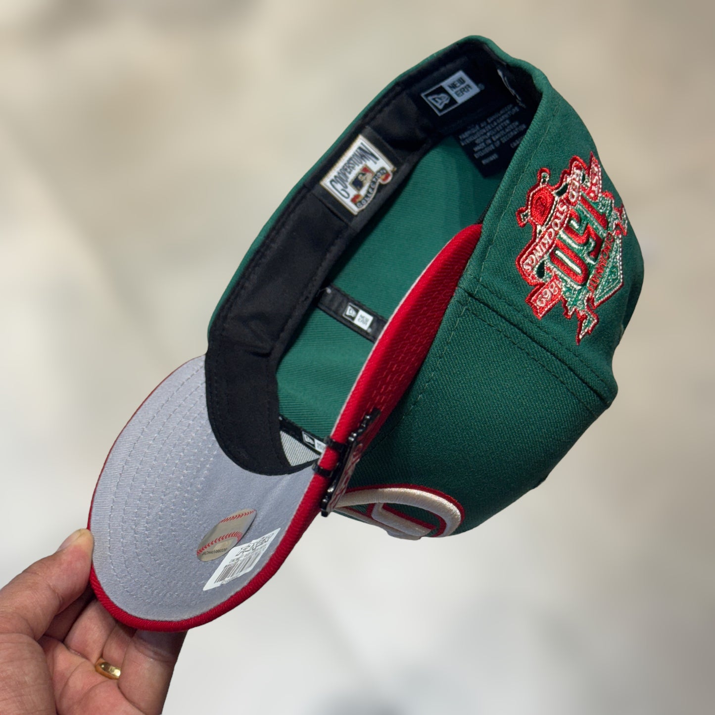 59FIFTY CINCINNATI REDS GREEN RED 150TH ANNIVERSARY OLD LOGO